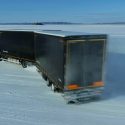 Drifting on ice with a drawbar combination!